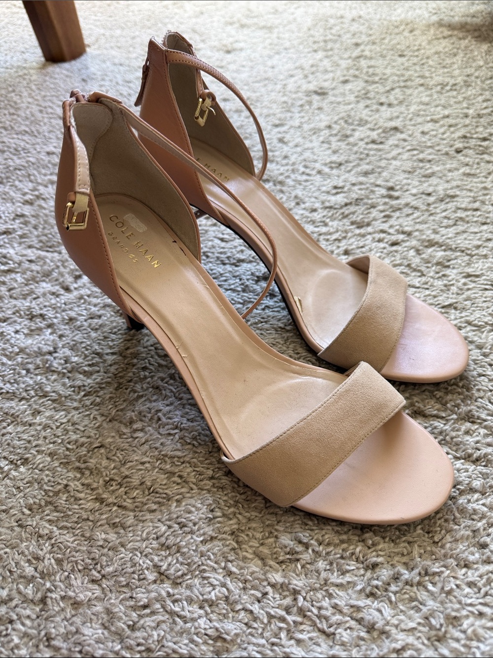 Cole Haan Blush Tan Ankle-Strap Heels 10B